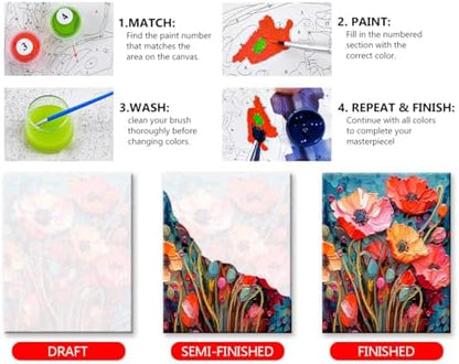 TUMOVO Flowers Floral Paint by Numbers Kit for Adults Easy - Image 4
