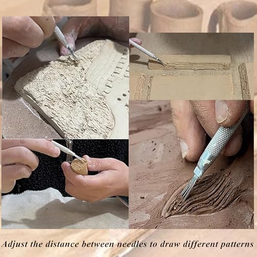 3 in 1 Clay Needle Tools Sculpting Ceramics Pottery Carving Tools for Model Clay Supplies, Ceramic & Pottery Tools Includes Sculpture Feather Pin Carving Knife Needle Texture Tools, LXLVOUEG - Image 6