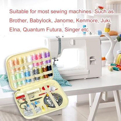 Sewing Kit with Case Portable Sewing Supplies for Home Traveler, Adults, Beginner, Emergency, Contains 18 Sewing Thread, Scissors, Needles, Measure etc,Off White - Image 6