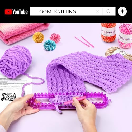 Knitting Loom Kit with Storage Bag,Looms,Yarn, Pom Pom Maker & Crochet Hook - Image 5