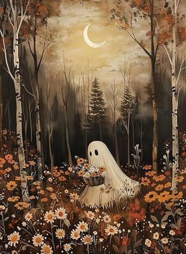 AIBOERL Paint by Numbers Kit for Adults Beginner,HalloweenGhost,12X16In by AIBOERL