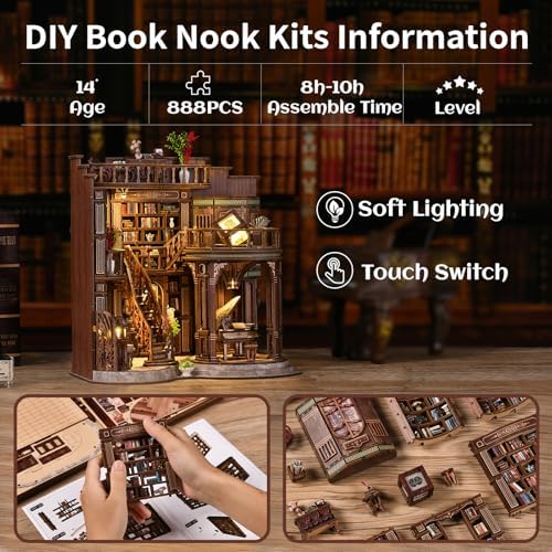 DIY Book Nook Kits for Adults - BookNook Miniature House Kit with LED Light - Image 2
