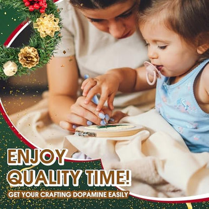 yuegool 6PCS Christmas Punch Needle Coasters Kit,Easy DIY Punch Needle Embroidery Kit for Beginners Adults Kids Including Patterns, Tools, Yarns, Hoop, Instruction, Coaster Holder Art Craft Supplies - Image 3