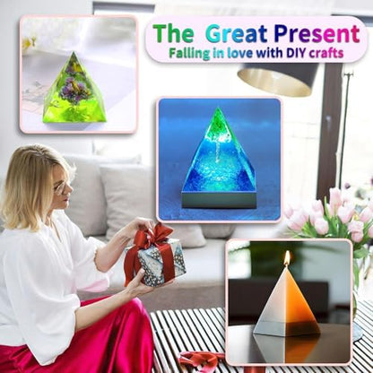 Pyramid Resin Molds Silicone,5"-7.4" 3 Pcs Inner Molds and 1 Plastic Frame - Image 6