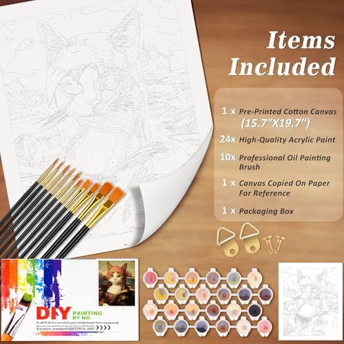NiArt Paint by Numbers Kit for Adults Beginners, Canvas 16x20 Unframed - Image 4