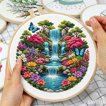 niurenmaoyi Scenery Embroidery Kit for Beginners,Sewing Kit for Adults - Image 6
