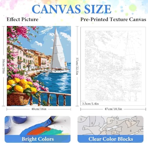 ZRIZQ Paint by Numbers Kit for Adults Beginner,Lemon Landscape,16x20 - Image 2
