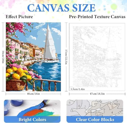 ZRIZQ Paint by Numbers Kit for Adults Beginner,Lemon Landscape,16x20 - Image 2