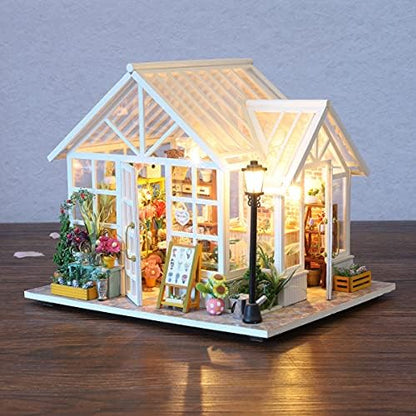 GuDoQi DIY Miniature Dollhouse Kit, Tiny House kit with Music, Miniature House Kit 1:24 Scale, Great Handmade Crafts Gift for Birthday Christmas, Beautiful Flower Shop - Image 6