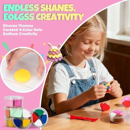 Air Dry Clay Kit for Kids – 12 Pcs, 4 Colors, Non-Toxic Craft Gift - Image 3