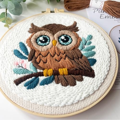 Myfelicity Adorable Owl Punch Needle Kit – Beginner-Friendly DIY Craft Set with Wool, Needle, Pattern, and Tools – Fun Felted Animal Project for Creative Hobbyists - Image 5