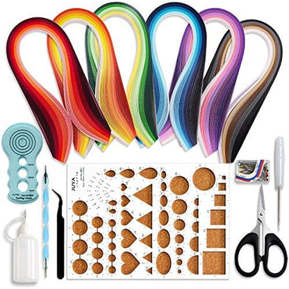 JUYA Paper Quilling Kit 30 Colors 600 Strips 8 Tools, Blue Set, 3mm by JUYACrafts
