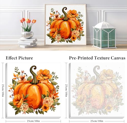 Fountor Fall Framed Paint by Numbers Kit for Adults Beginner 10x10 in - Image 3