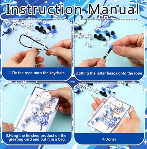 Suncalla 996 Pcs 24 Set Cheer Keychain Making Kit DIY Key Chain Crafts Gift - Image 4