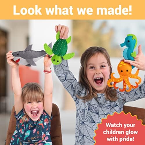 Craftorama Sewing Kit for Kids, Fun and Educational Sea Animal Craft Set for Boys and Girls Age 7-12, Sew Your Own Felt Animals Craft Kit for Beginners, 165 Piece Set - Image 6