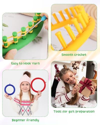 Aeelike 2 PCS Round Knitting Loom for Hat Socks DIY Crafts, 9.4inch - Image 5