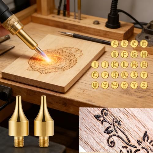 Wood Burning Tips Letters Set, Alphabet Template Branding tip for Embossing and Carving Crafts Carving Iron Paste Tool Adult Embossing Beginner DIY 28Pcs - Image 3