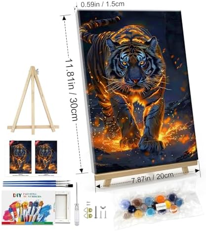 ATDMS Tiger Paint by Numbers Kit for Adults with Frame, 8x12 Inch - Image 5