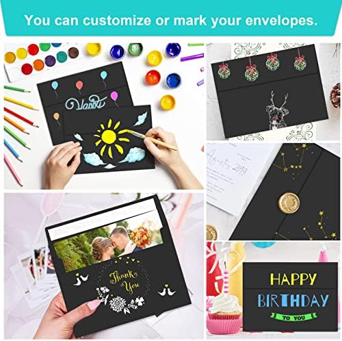 70 Packs of Invitation Envelopes, A2 Envelopes Black, Postcard Envelopes for 4.5x5.5 Cards, Envelopes for Invitations, Self Seal for Photos RSVP, Greeting Cards - Image 5