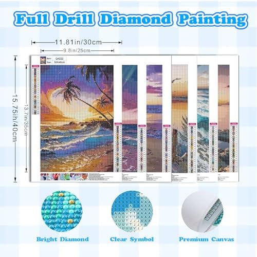 DOTSOPS 6 Pack Beach Diamond Painting Kits Art Adults Painting Kits - Image 2