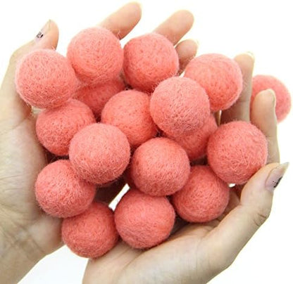 Zasy 30mm Needle Wool Felt Balls Foam Filled Wool Felt Pom Pom Home Decor DIY (Peach) by Zasy