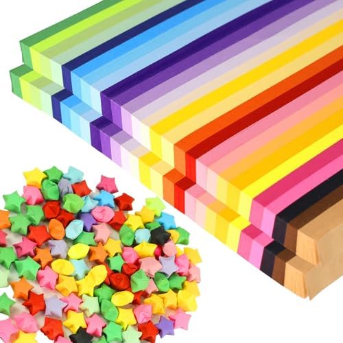 3024 Sheets Origami Paper, 27 Colors Double Sided Paper Star Strips by CKNCY