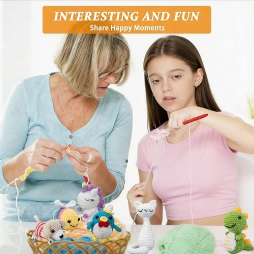 KIECIK Crochet Knitting Kit for Beginners – 6 PCS Crochet Animal Kit - Image 4