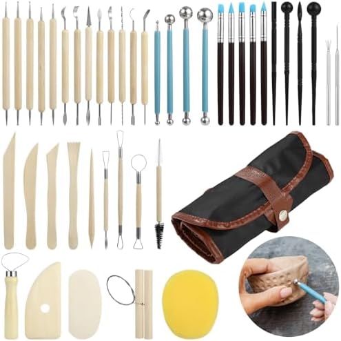 43 Pcs Clay Tool, Pottery Tool for Sculpting, Clay Carving Tools, Including Carrying Bag, Ideal for Clay, Polymer, Ceramics, DIY Art Projects - Image 6