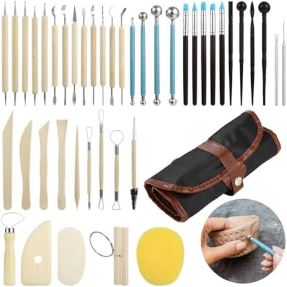 43 Pcs Clay Tool, Pottery Tool for Sculpting, Clay Carving Tools, Including Carrying Bag, Ideal for Clay, Polymer, Ceramics, DIY Art Projects - Image 6