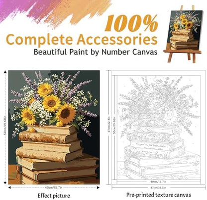 ZTOTZ Paint by Numbers with Flower, Simple Paint- by -Numbers Kits Book - Image 4