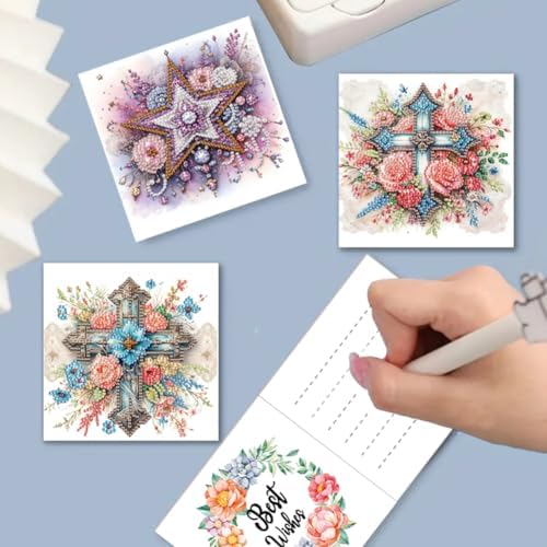 Diamond Art Cards with Envelopes–6PCS DIY Diamond Painting Greeting Cards Kit | Card Making Kit with Bling for Adults & Beginners | Birthday,Holiday & Thank You Cards (Belief) - Image 3