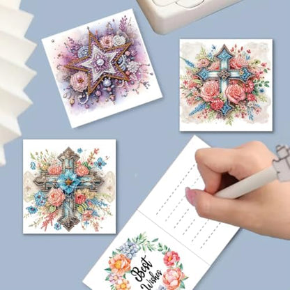 Diamond Art Cards with Envelopes–6PCS DIY Diamond Painting Greeting Cards Kit | Card Making Kit with Bling for Adults & Beginners | Birthday,Holiday & Thank You Cards (Belief) - Image 3