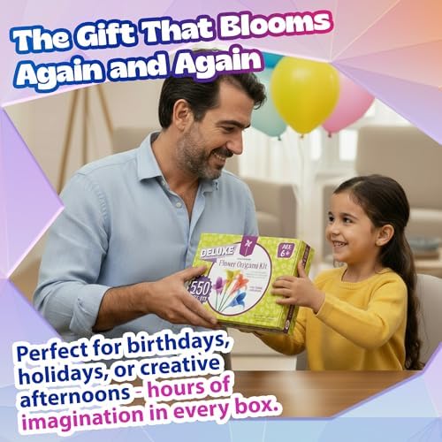 Pinwheel Crafts Flower Origami Kit for Kids Ages 8-12, 550 Pcs - Image 7