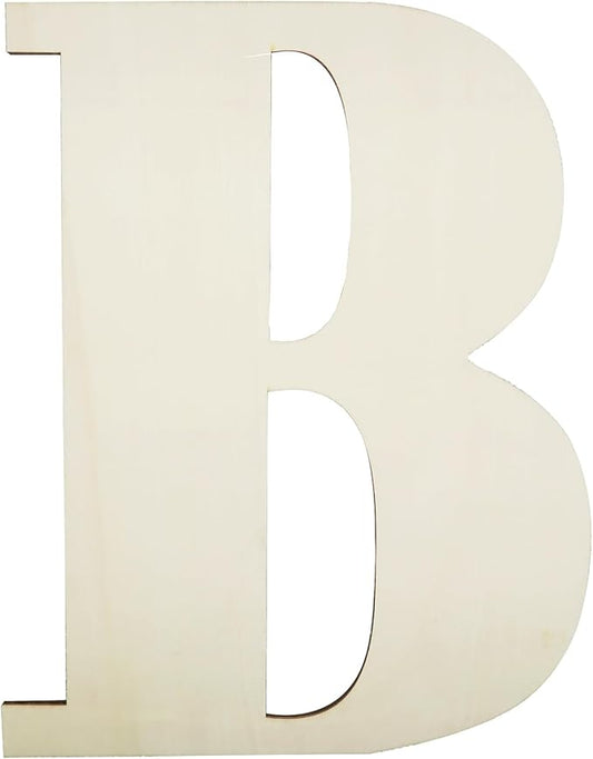 Big Unfinished Wooden Letters for Wall Decor 12 Inch Large Wooden Alphabet Blank Unfinished Wooden Letters for Craft Projects Birthday Party Wedding Wine Bar Sign - B