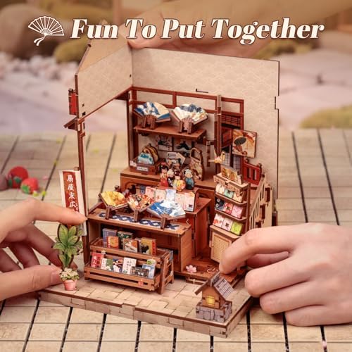 Fsolis Book Nook Kit Japanese Miniature Fan Shop - Image 5