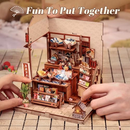 Fsolis Book Nook Kit Japanese Miniature Fan Shop - Image 5