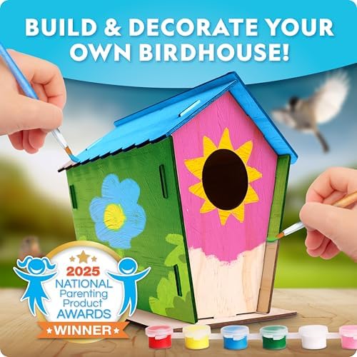 National Geographic Build Your Own Wooden Birdhouse Craft Kit for Kids - Image 2