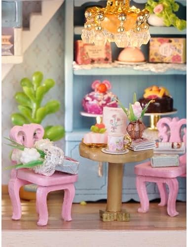 MAGQOO DIY Miniature Dollhouse Kit with Furniture 1:100 Scale Creative Room Mini Wooden Doll House Accessories DIY Miniature House Kit(Candy Cake) - Image 5