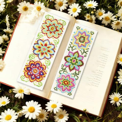 ORIGACH 6 Set Mandala Flower Cross Stitch Bookmark Kit for Beginner - Image 5