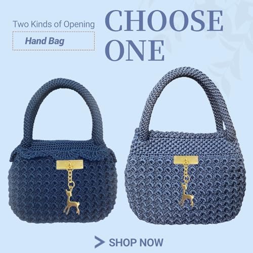 SHENJILL Phoenix Tail Bag Crochet Kit for Beginners Hand Bag Crochet Kit with Step-by-Step Videos and Written Instruction Crocheting Kits for Adults Easy Starter Yarn for Crocheting (Jeans Blue) - Image 3
