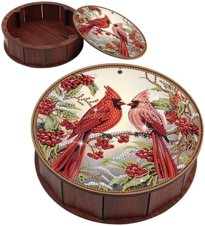 DIY Diamond Painting Fruit Bowl Storage Box, Bird Decorated Tray Diamond Painting Craft Set, for organising Desk Items, a Versatile and Creative Handmade Gift by Tontut