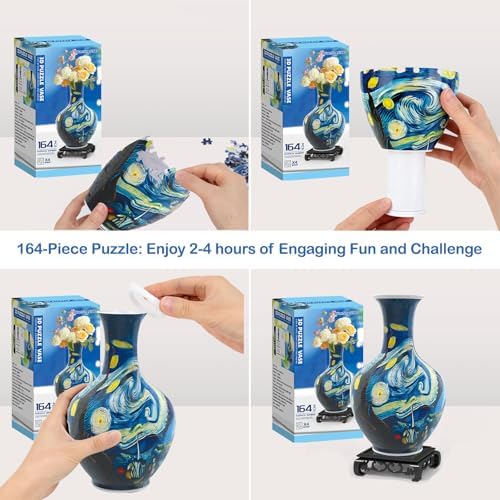YunSheCSBS 3D Puzzle Vase for Adults with 164 Plastic Pieces, Adult Crafts - Image 5