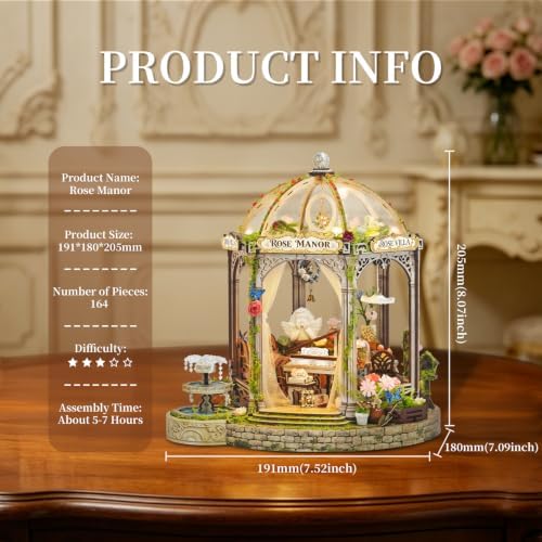 Book Nook Kit DIY Miniature House 3D Wooden Puzzle - Rose Manor - Image 4