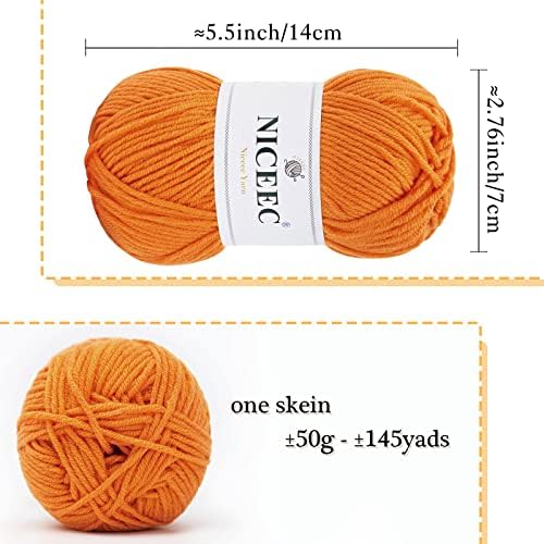 NICEEC 300g Soft Assorted Colors Yarn 100% Acrylic 870yds -Series 8 - Image 2
