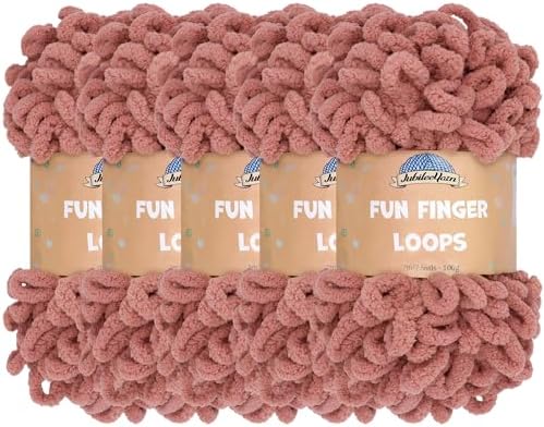 JubileeYarn Fun Finger Loops Yarn - Rose Dawn - 5 Skeins by BambooMN