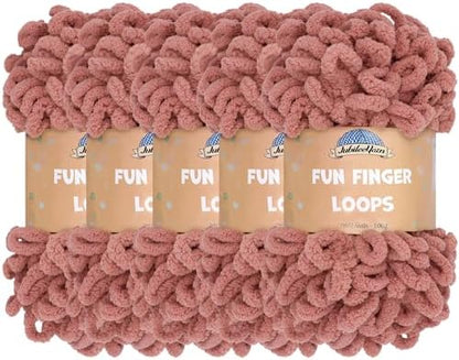JubileeYarn Fun Finger Loops Yarn - Rose Dawn - 5 Skeins by BambooMN