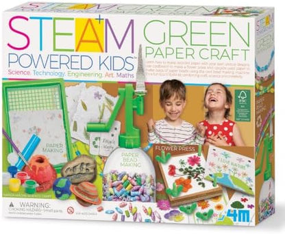 4M - STEAM Green Paper Crafts - Make Recycled Papers, Flower Pressing Art - Eco-Friendly STEAM Craft Paper Kit for Kids Ages 5+ - Learn Sustainability Through Creative Activities by 4M