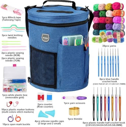 79Pc Crochet Kit, Crocheting Starter Kits with Waterproof Bag & Accessories - Image 2