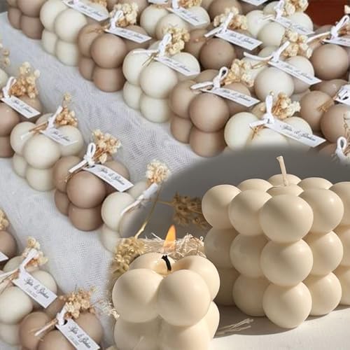 6pcs Silicone Candle Making Molds Kit Set, 3D Silicone Mold for Baking Desser, Soy Wax, Soap Geometric Pumpkin Shapes Yarn Ball Bubble Cube Molds DIY Scented Candle - Image 2