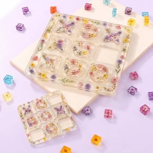 LET'S RESIN Large Tic Tac Toe Resin Mold 2Pcs, Tic Tac Toe Molds for Resin Casting, Large Epoxy Resin Silicone Molds for DIY Tabletop Board Game,Travel Game - Image 5
